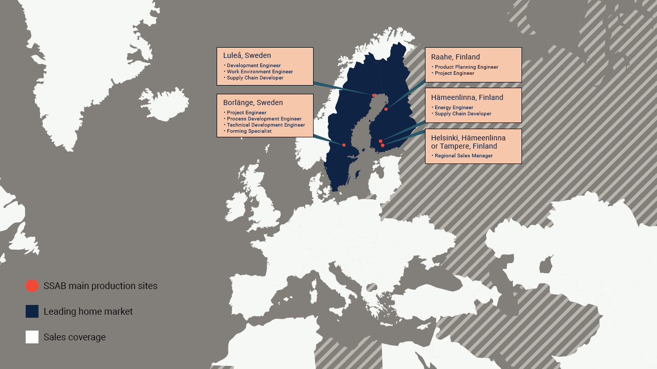 SSAB Europe map