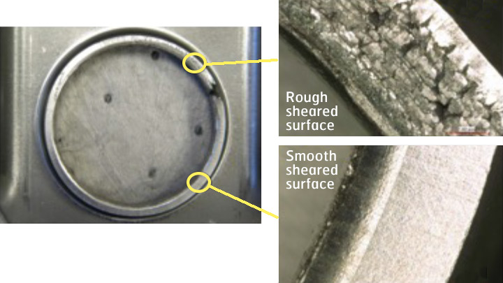 Ejemplos de problemas de ductilidad de bordes del acero AHSS