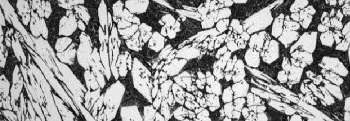 A microscopic photo of chromium carbides for CCO plates