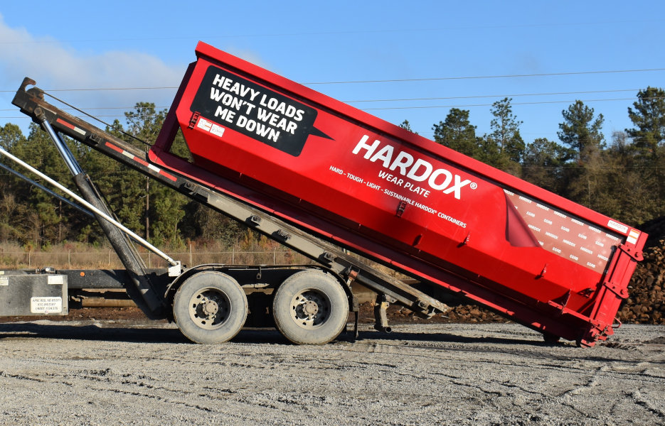 Wastequip’s Hardox 450 heavy duty container is 4 times stronger, 20