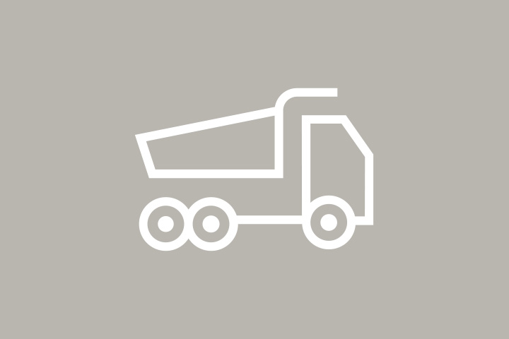 An icon of a tipper truck.