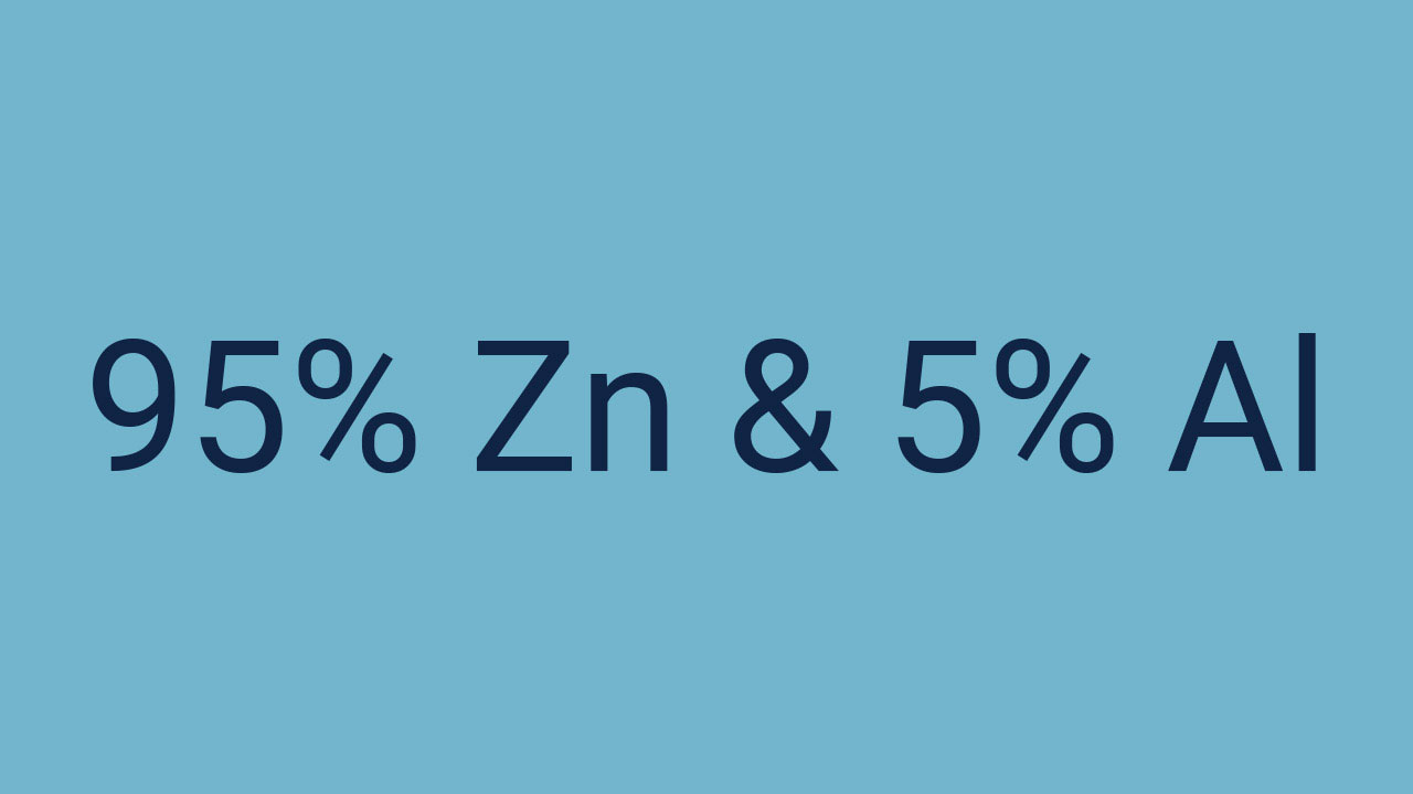 Galfan is a zinc-aluminum alloy with a mixture of about 95% Zn and 5% Al.