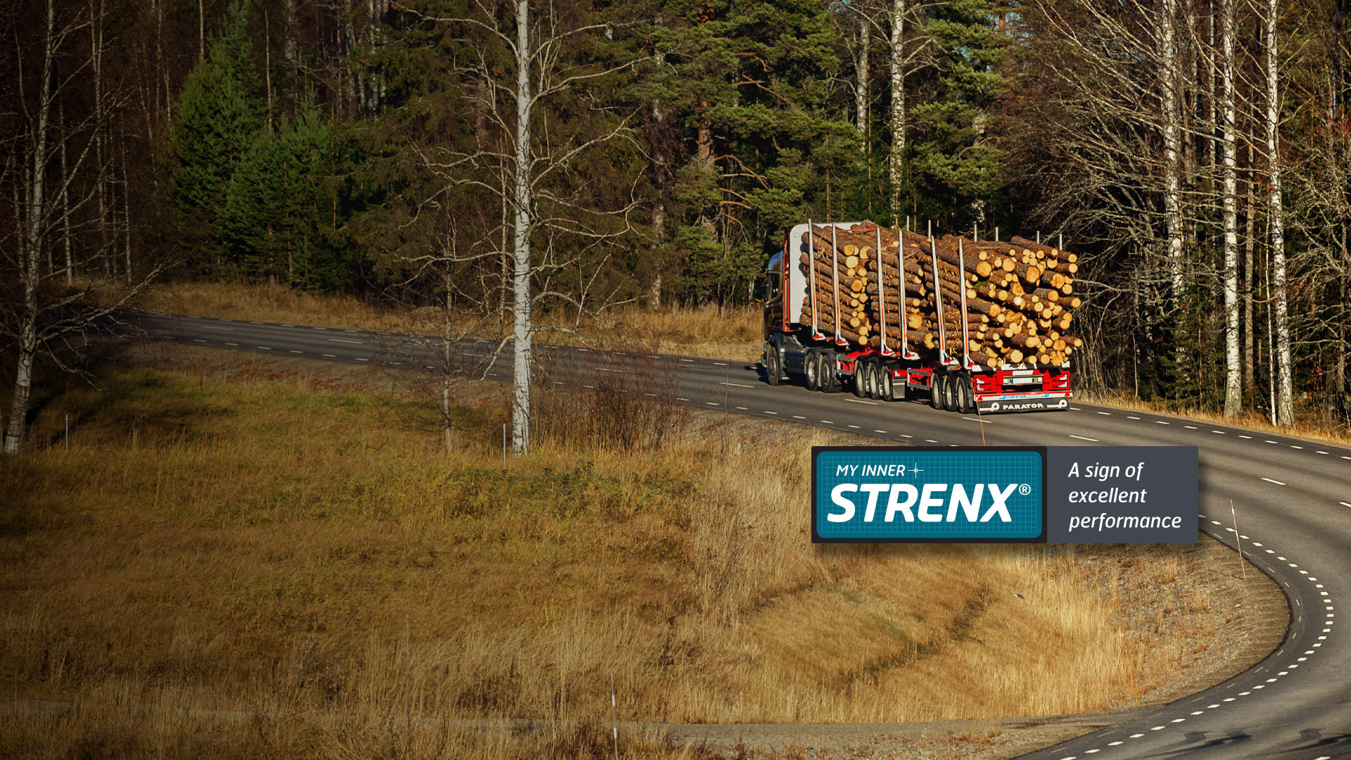 Remolque para transporte de madera en carretera certificado por el programa My Inner Strenx®