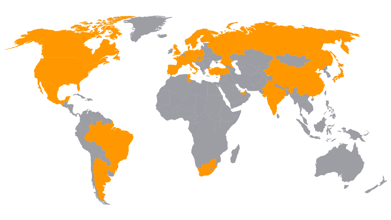 Карта дистрибьюторской сети